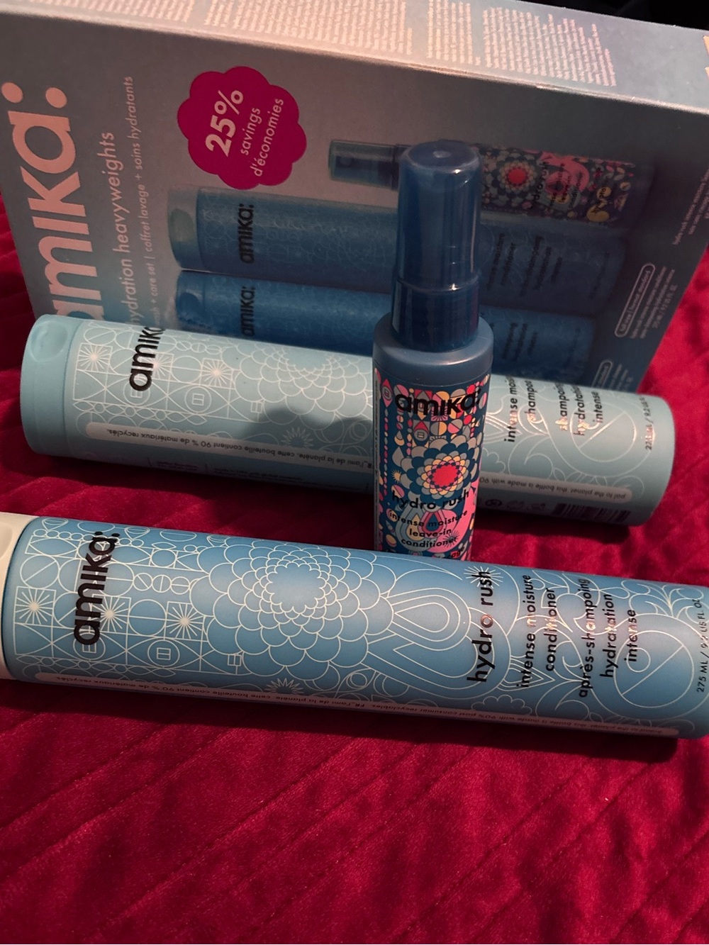 New Amika Hydro Rush Hydration Full Size Shampoo & Conditioner Set